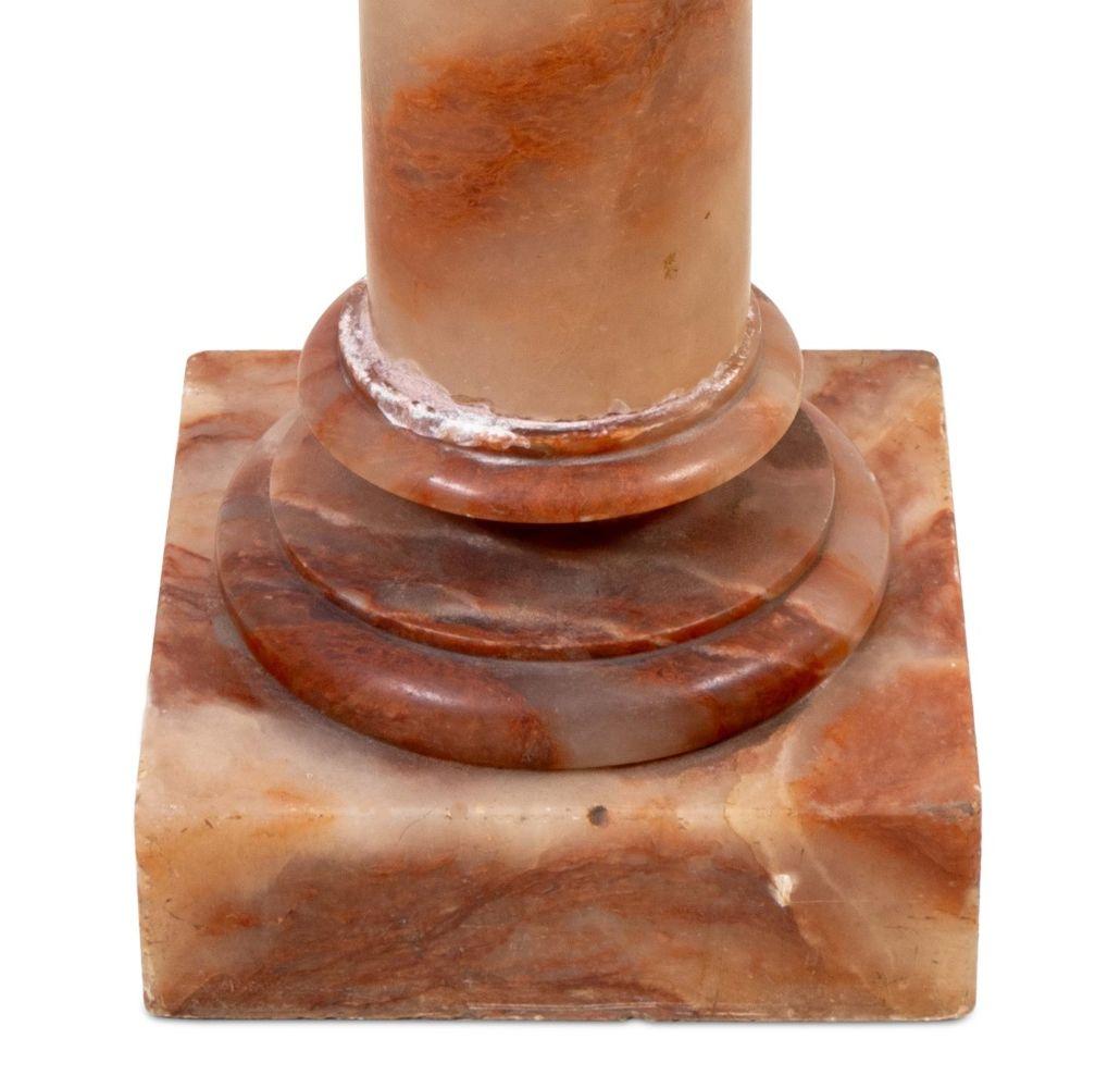 French Red Alabaster Pedestal In Good Condition For Sale In Astoria, NY