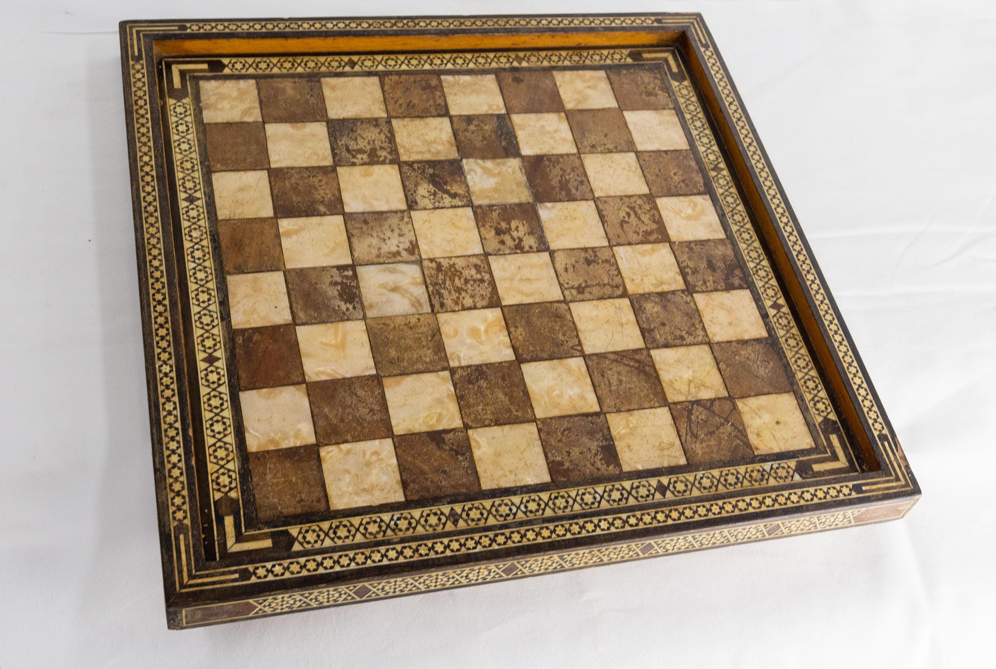 French Red and Black Marble Octagonal Chess Board, circa 1980 8