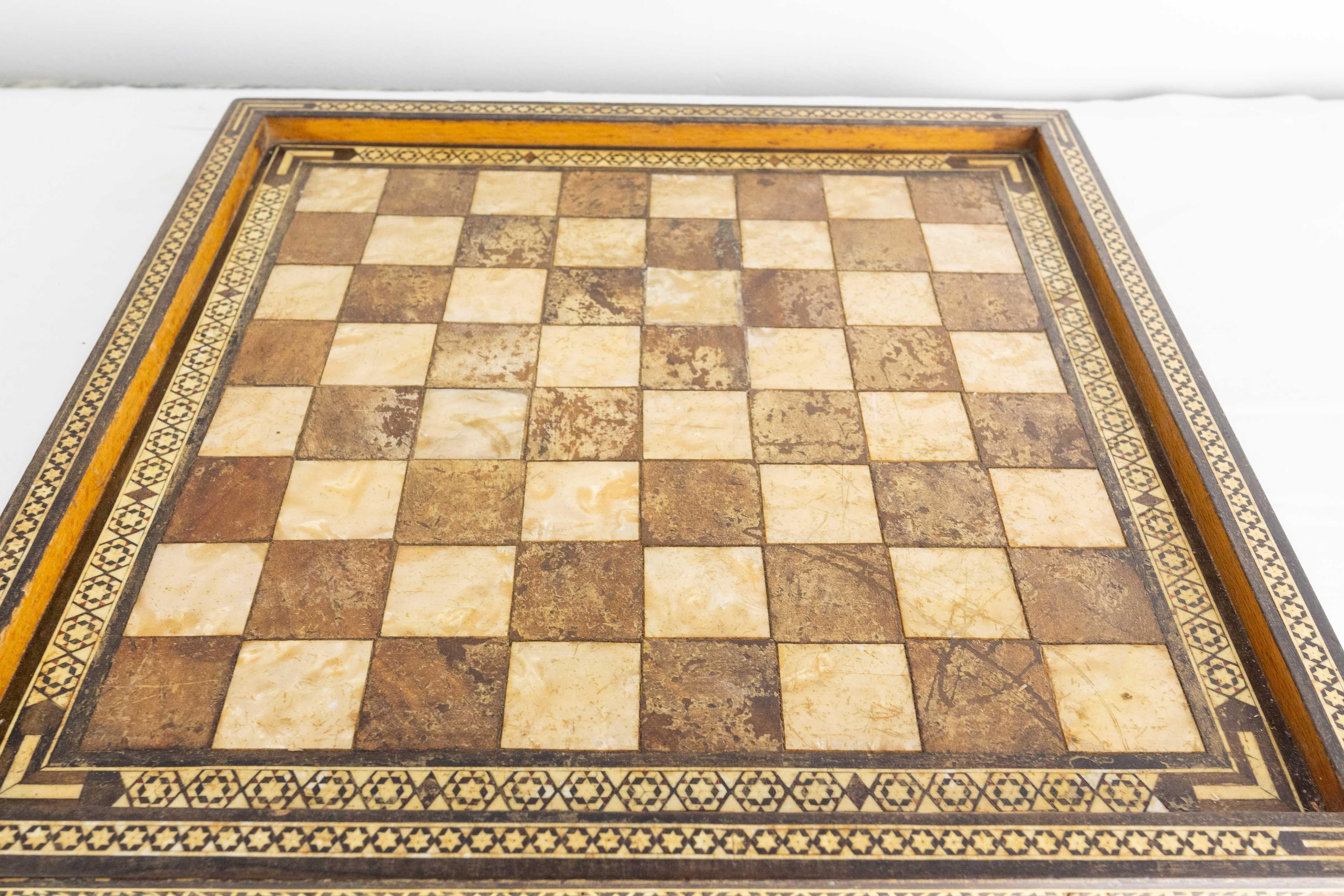 French Red and Black Marble Octagonal Chess Board, circa 1980 11