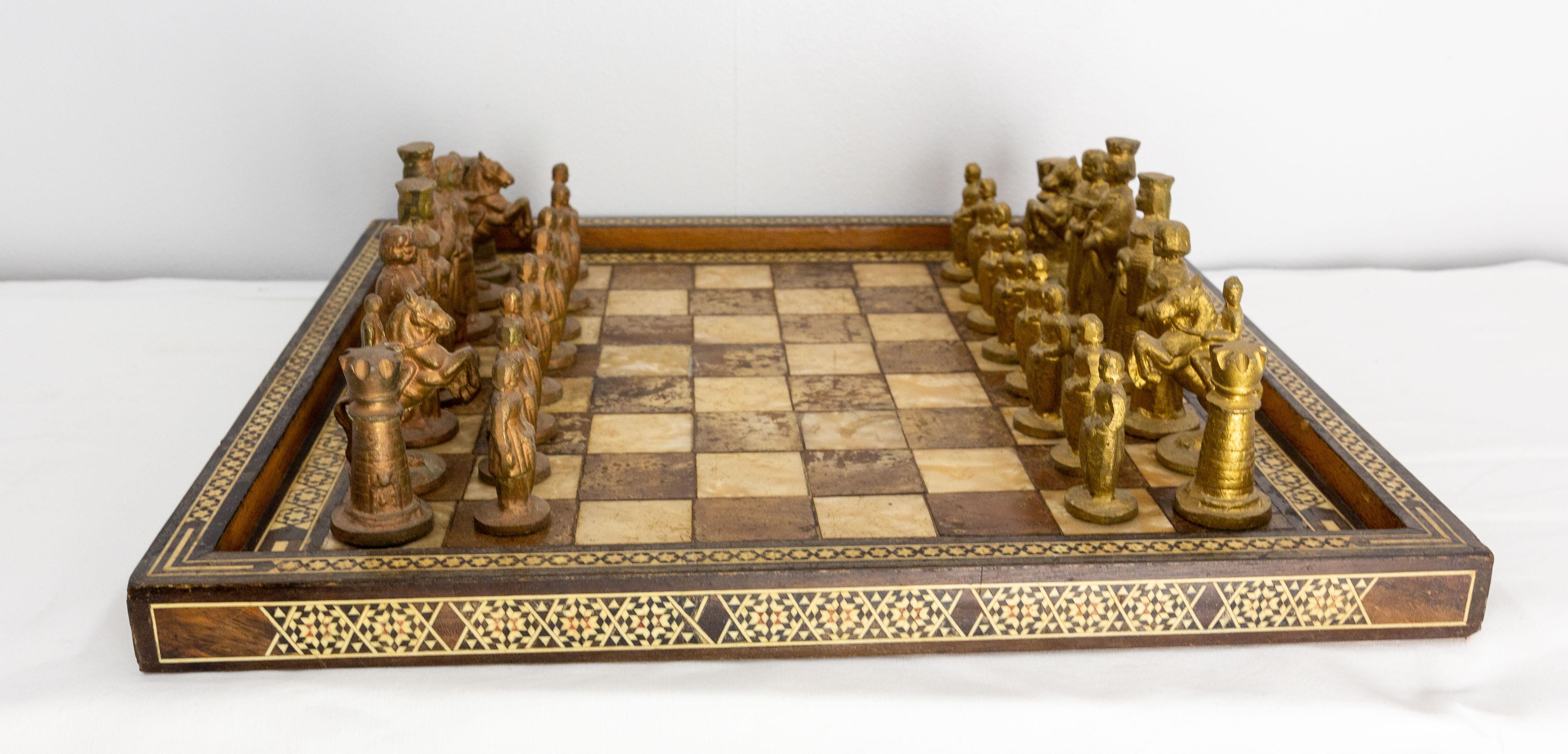 French Red and Black Marble Octagonal Chess Board, circa 1980 2