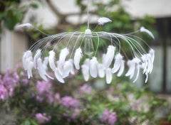 French Red Feathers Chandelier