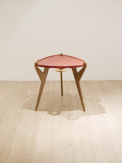 French Red Lacquered Guéridon Reconstruction Period Side Table