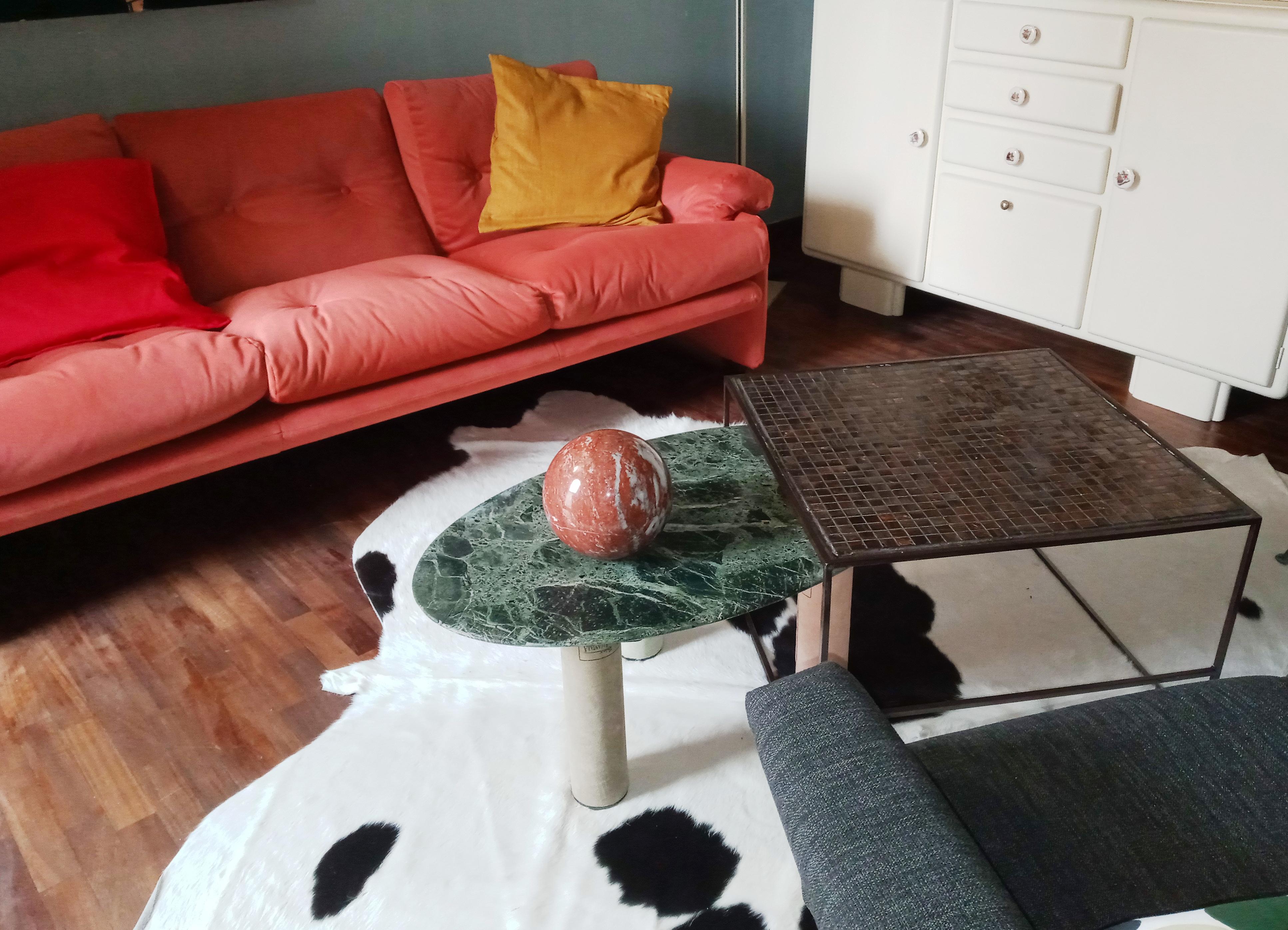 French Red Marble Sphere, 1980s For Sale 1