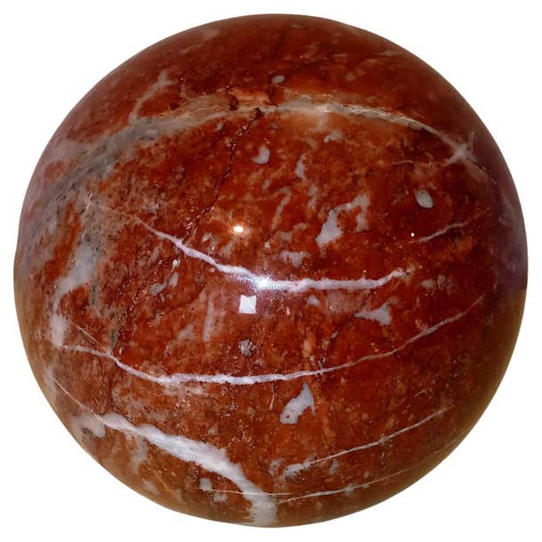 Sphere Material Red French Red Marble Sphere, 1980s For Sale at 1stDibs