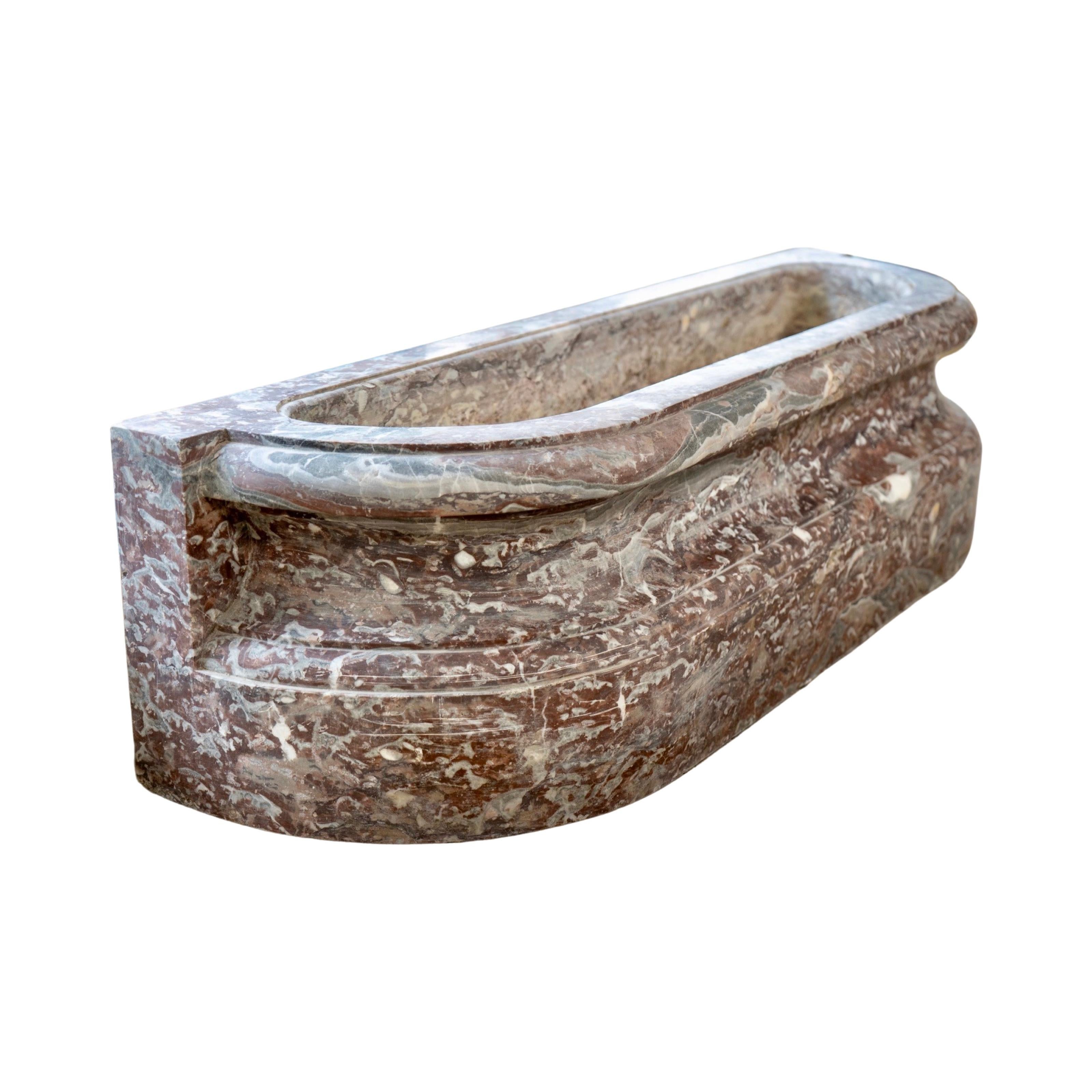 French Red Rance Marble Wall Planter For Sale 1