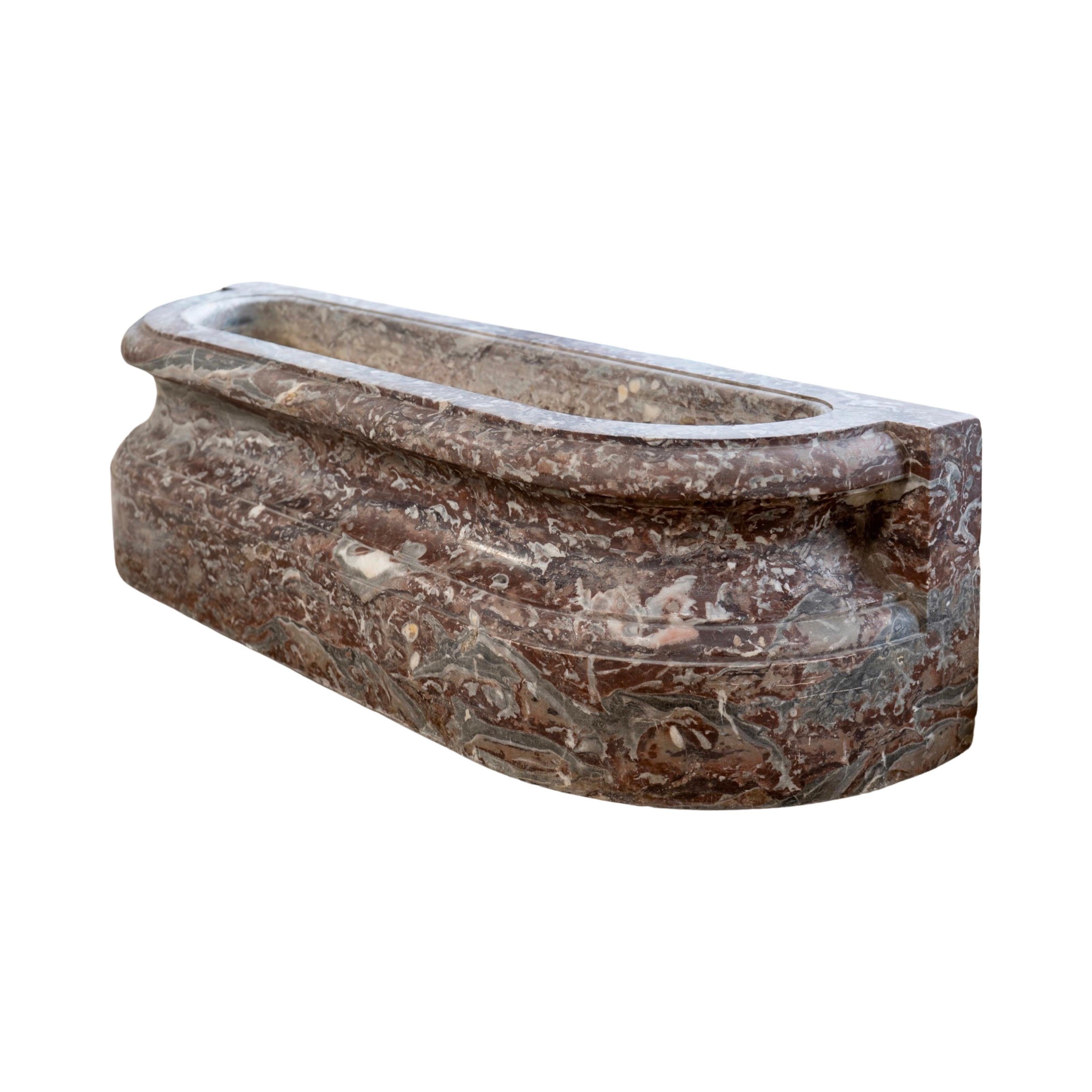 French Red Rance Marble Wall Planter For Sale 3