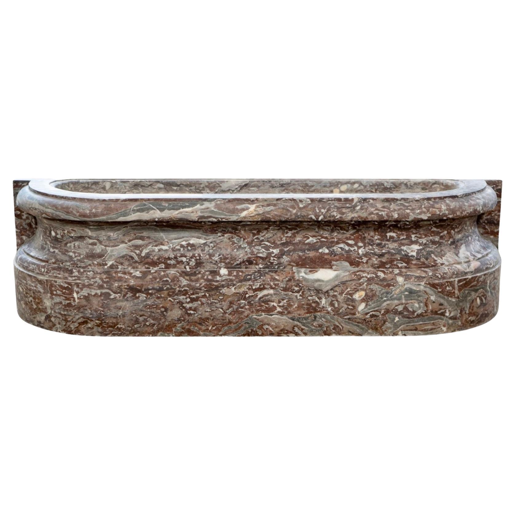French Red Rance Marble Wall Planter For Sale