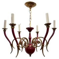 French Red Tole Chandelier