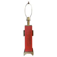 Retro French Red Tole Lamps