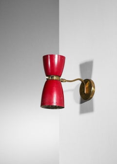 French Red wall lamp Boris Lacroix or Robert Mathieu style from the 50's, G413