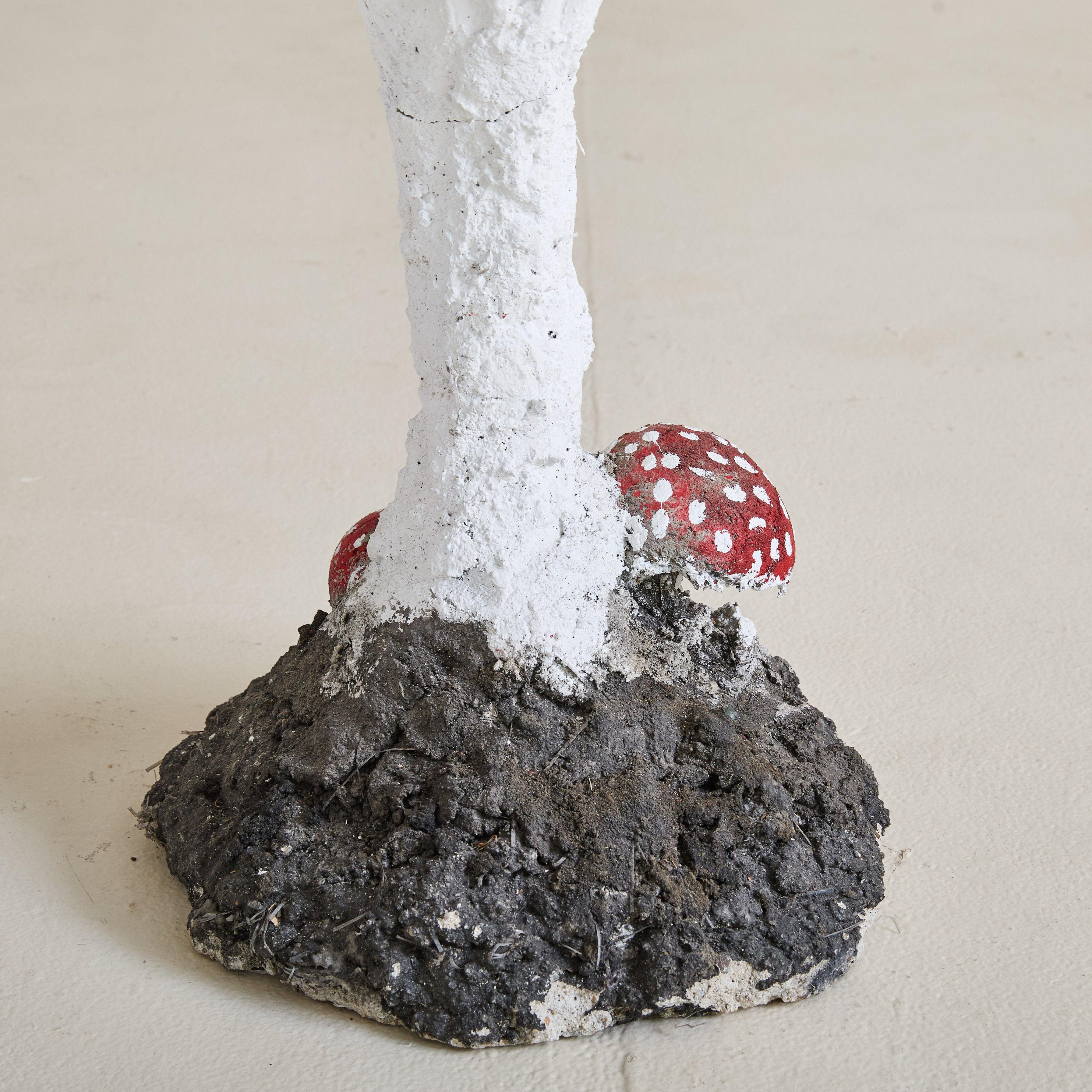 Sgabello o scultura da giardino francese in cemento rosso e bianco, anni '60 in vendita 1
