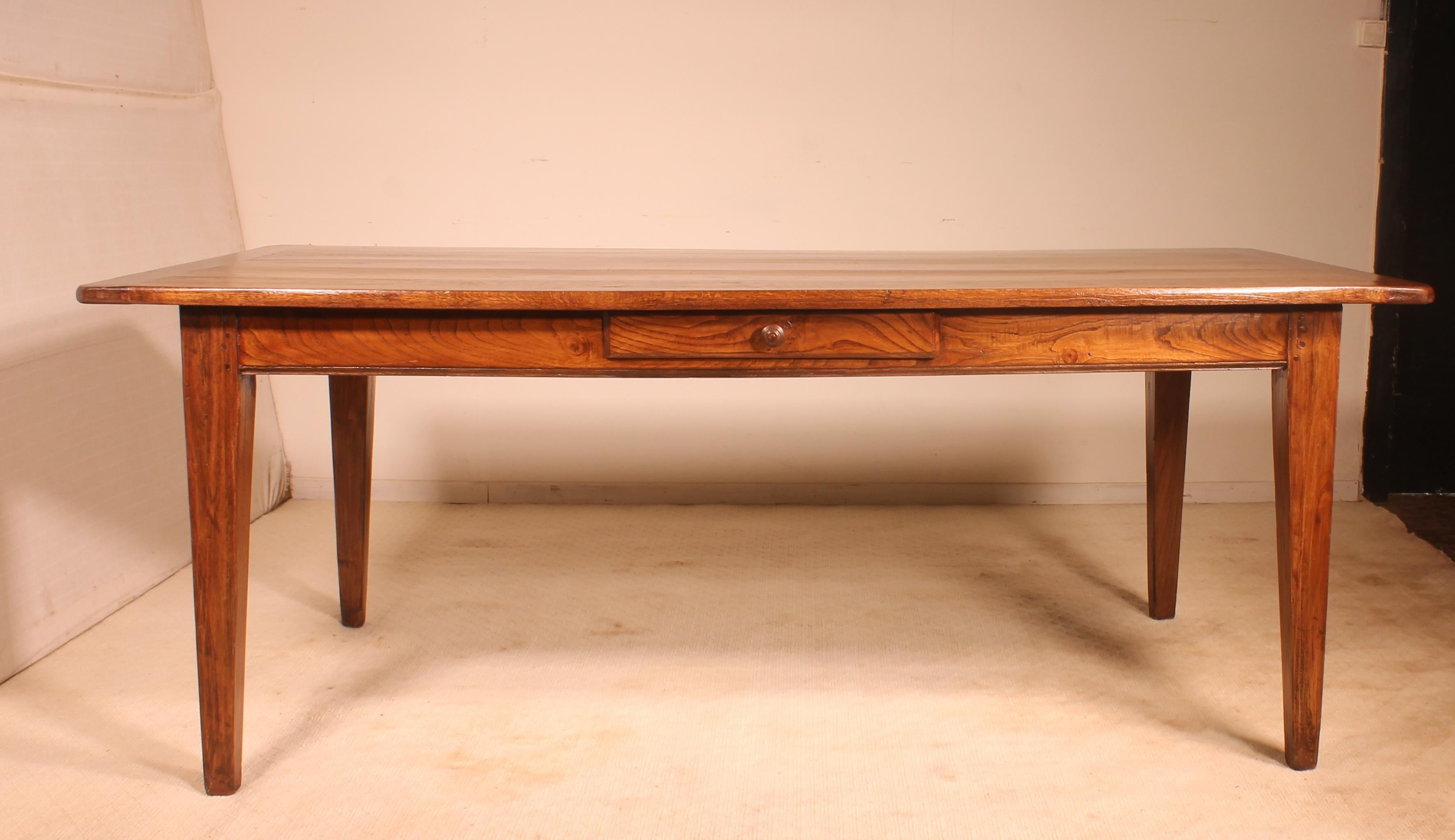 French Refectory Table 19th Century in Chestnut 2