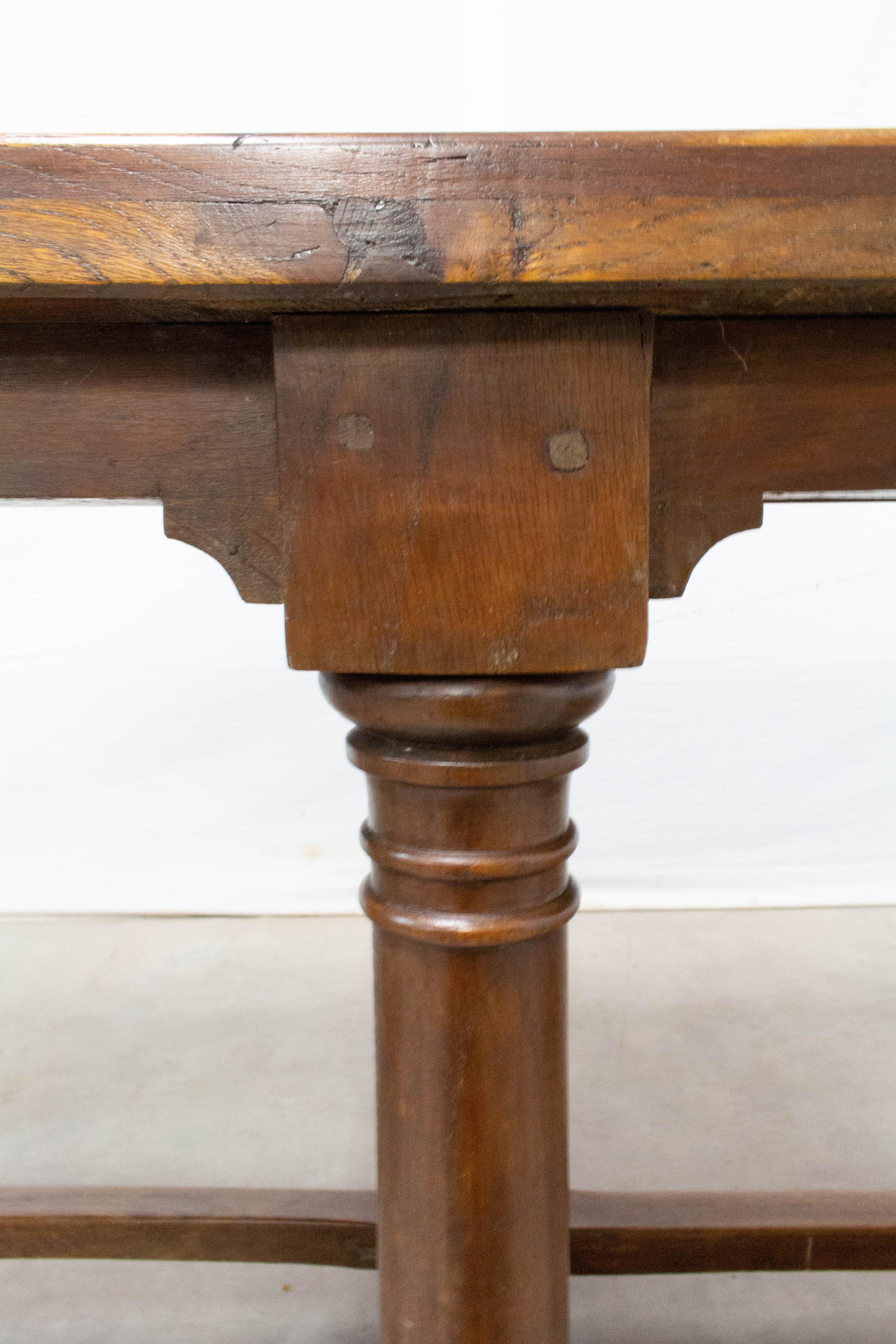 French Refectory Table Late 18th Century Provincial Oak Server Dining Table 4