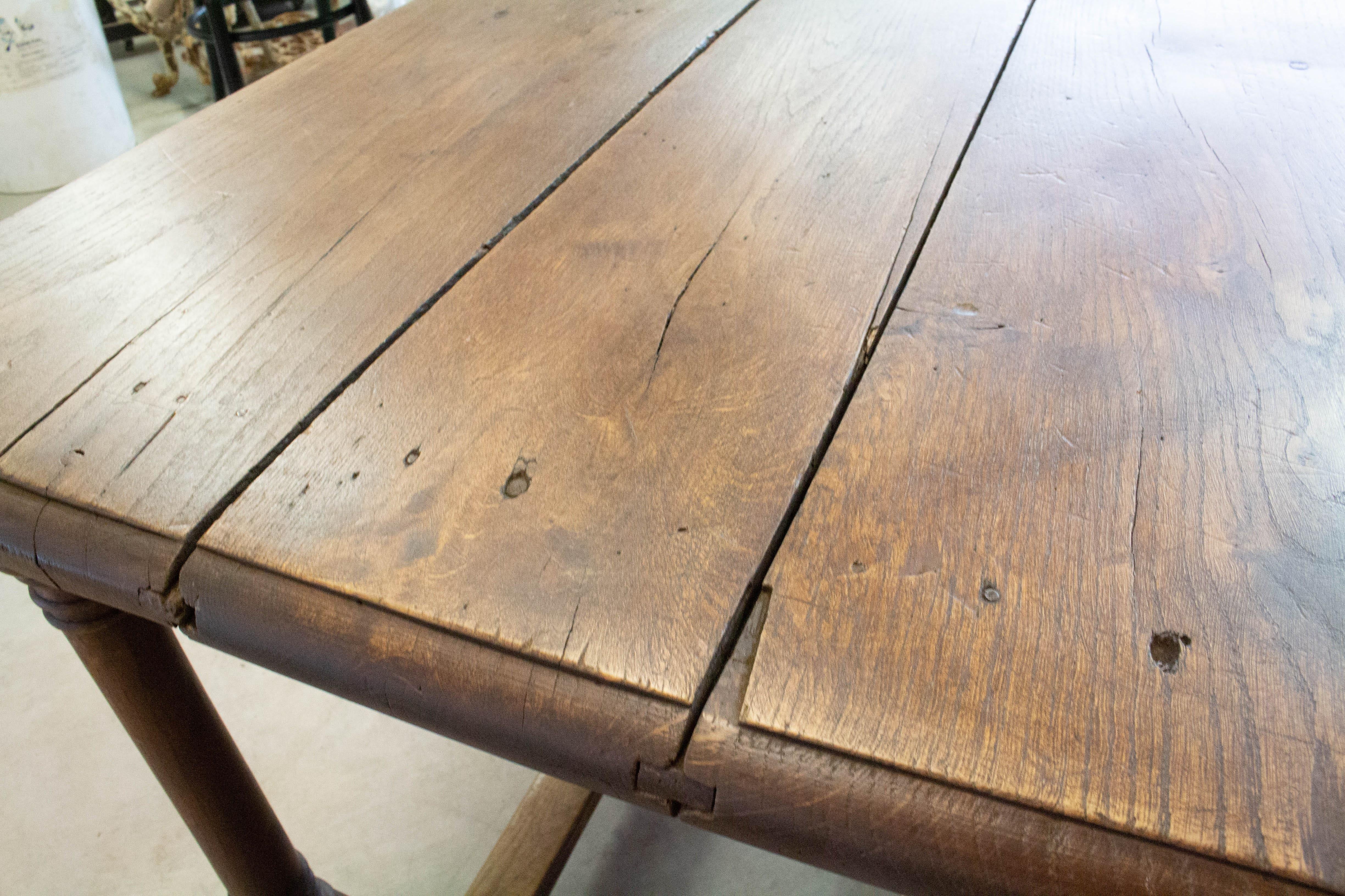 French Refectory Table Late 18th Century Provincial Oak Server Dining Table 9