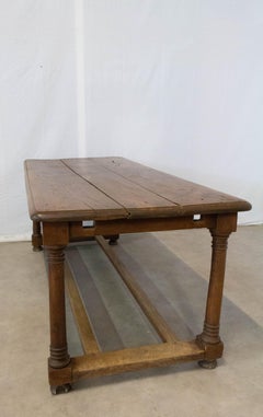 French Refectory Table Late 18th Century Provincial Oak Server Dining Table