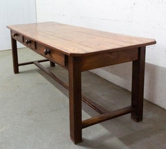 French Refectory Table Provincial Oak and Poplar Server Dining Table Late 19th C