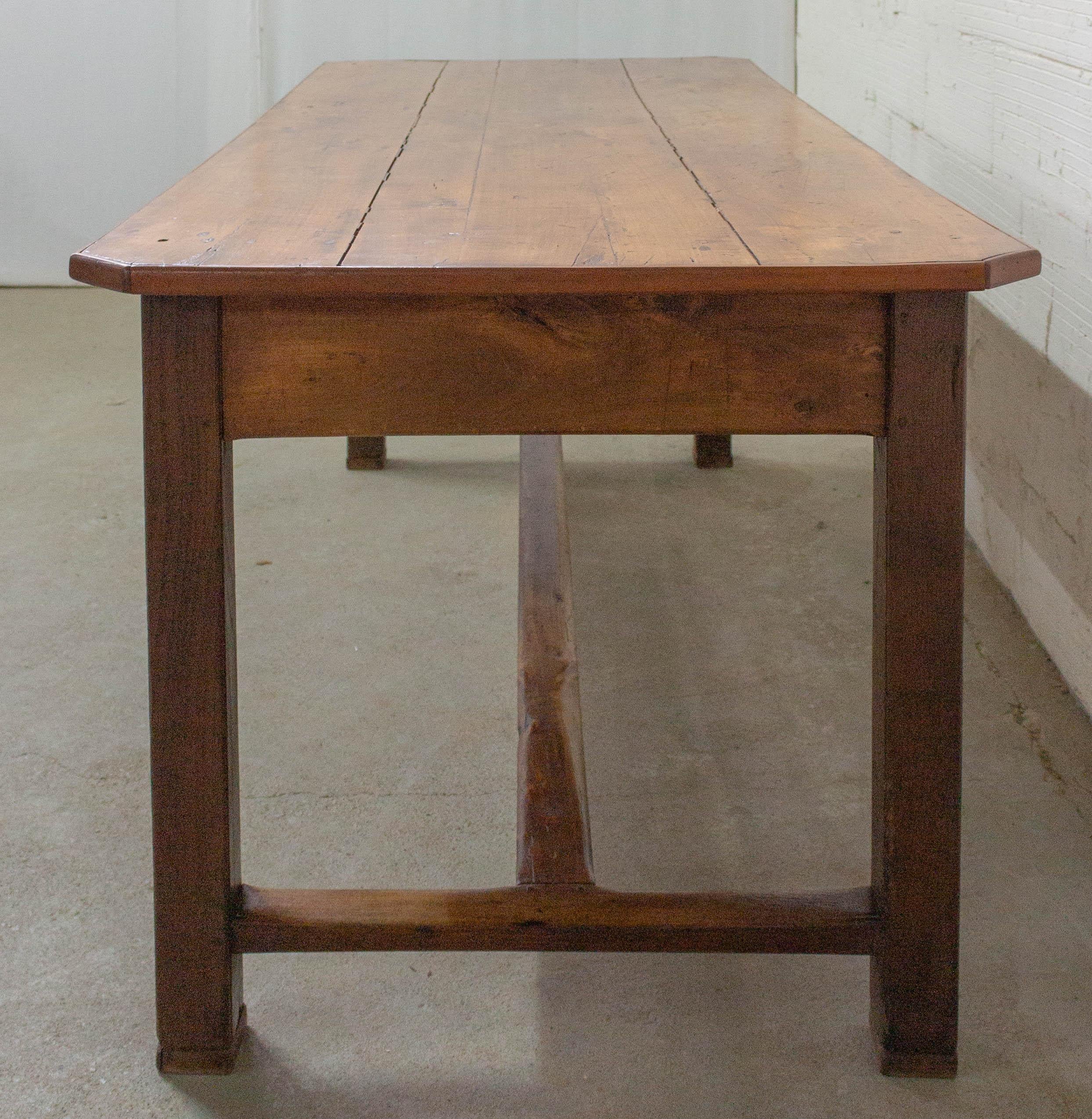 French Refectory Table Provincial Oak and Poplar Server Dining Table Late 19th C 1