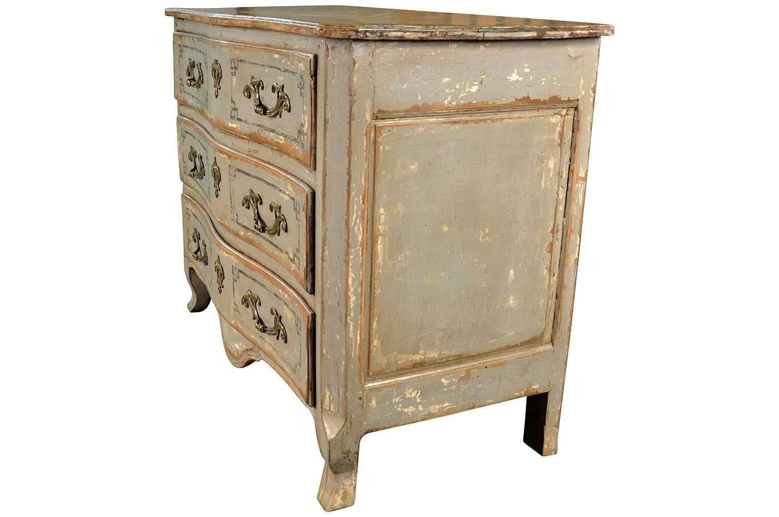 Painted French Regence 18th Century Commode