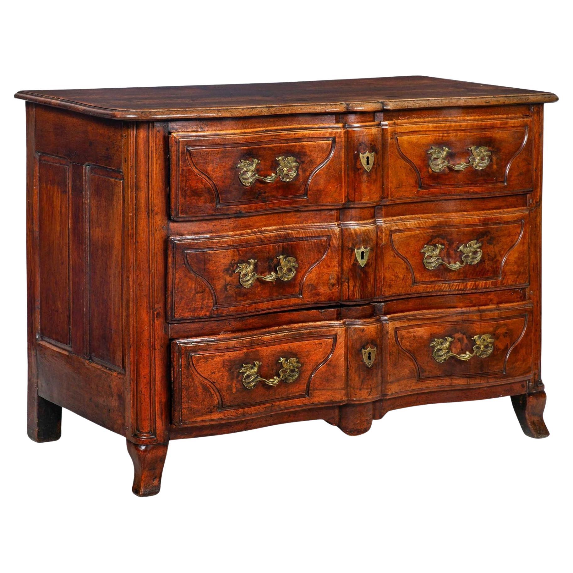 French Regencé Antique Walnut Commode Chest of Drawers ca. 1750