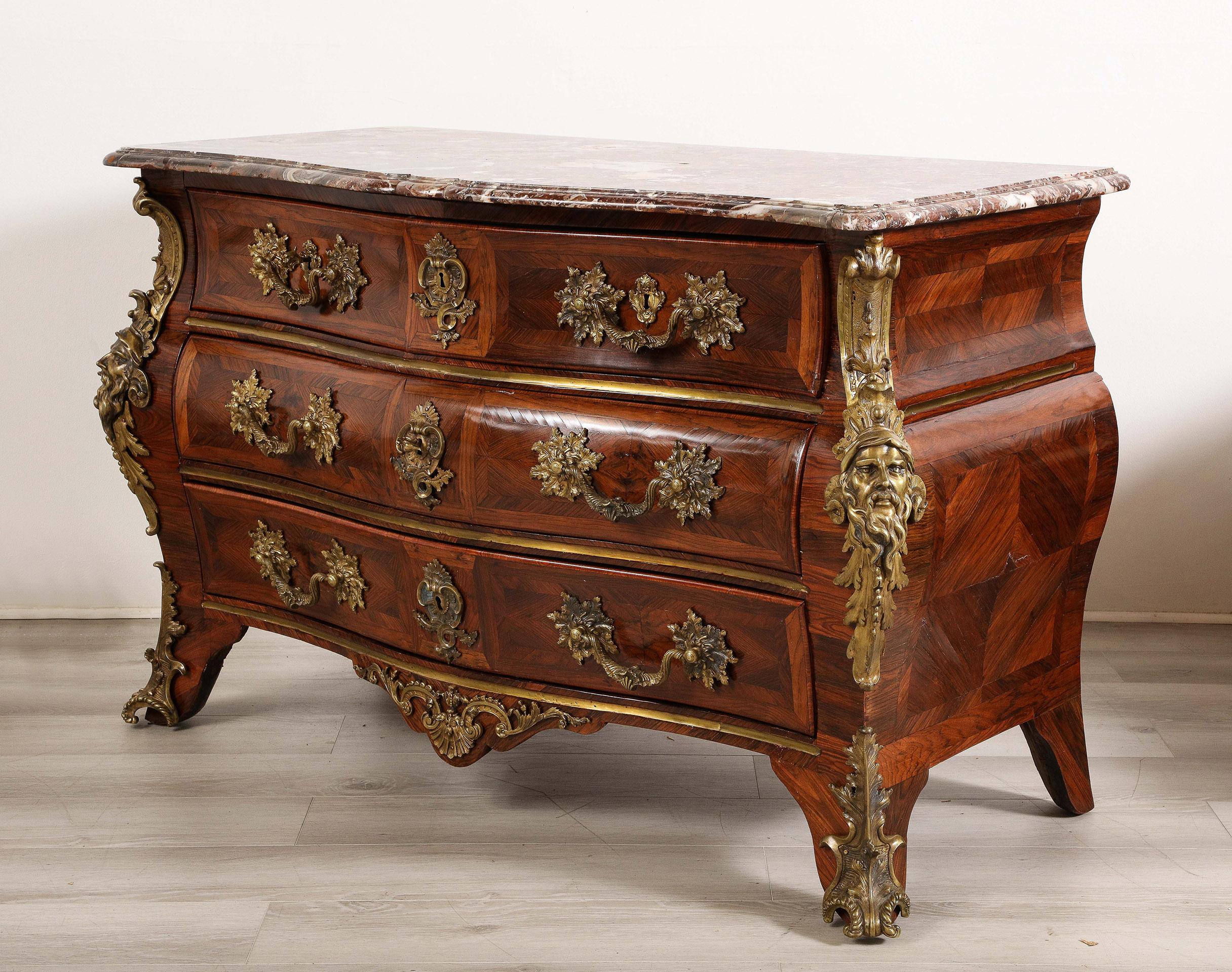 Louis XIV French Régence Bronze Mounted Rosewood Commode For Sale