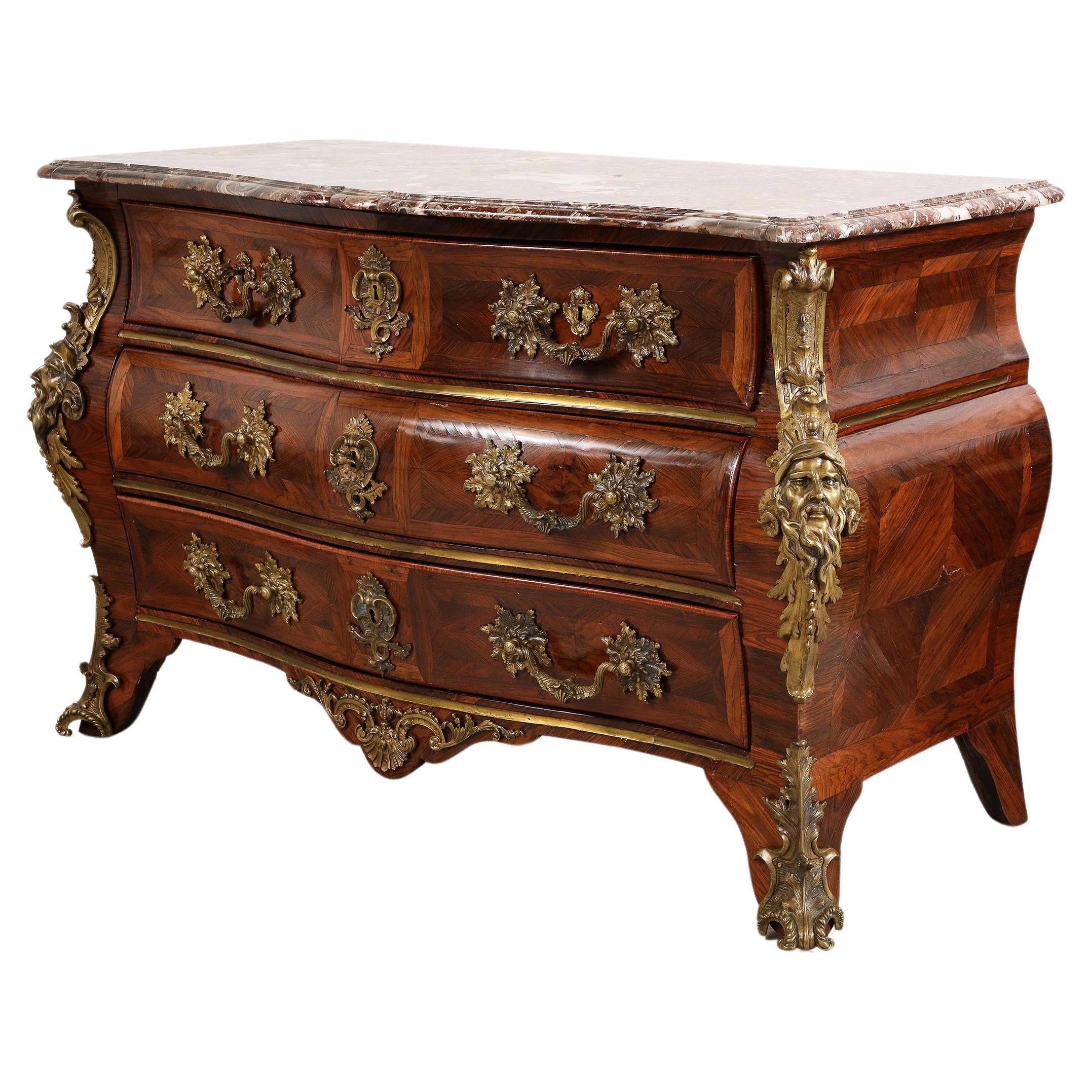 French Régence Bronze Mounted Rosewood Commode For Sale