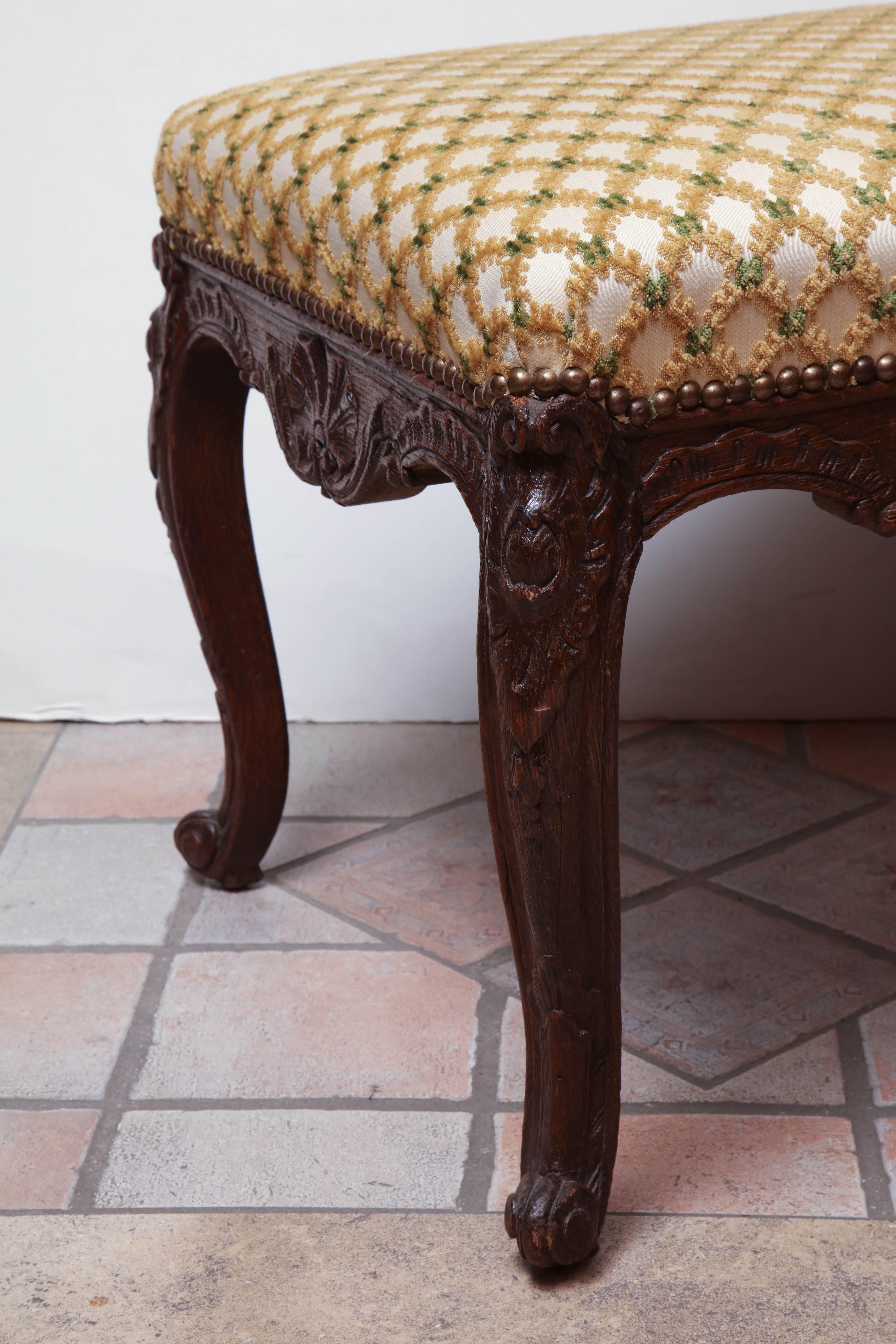 19th Century French Regence Carved Stool For Sale