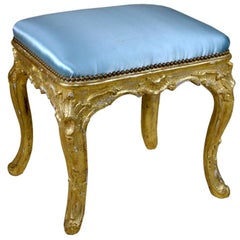 Sgabello Regence francese in legno dorato