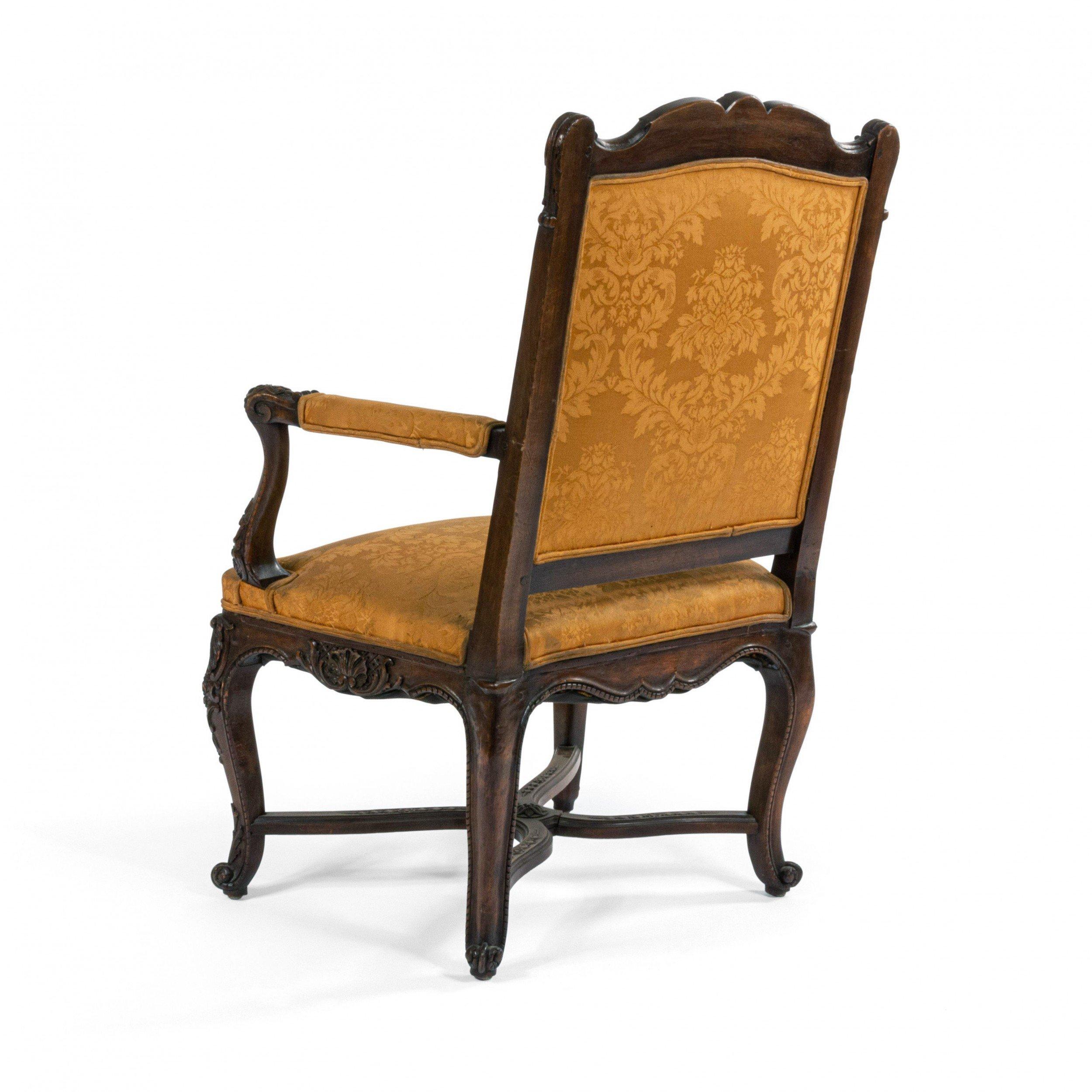 Wood French Regence Gold Armchairs For Sale