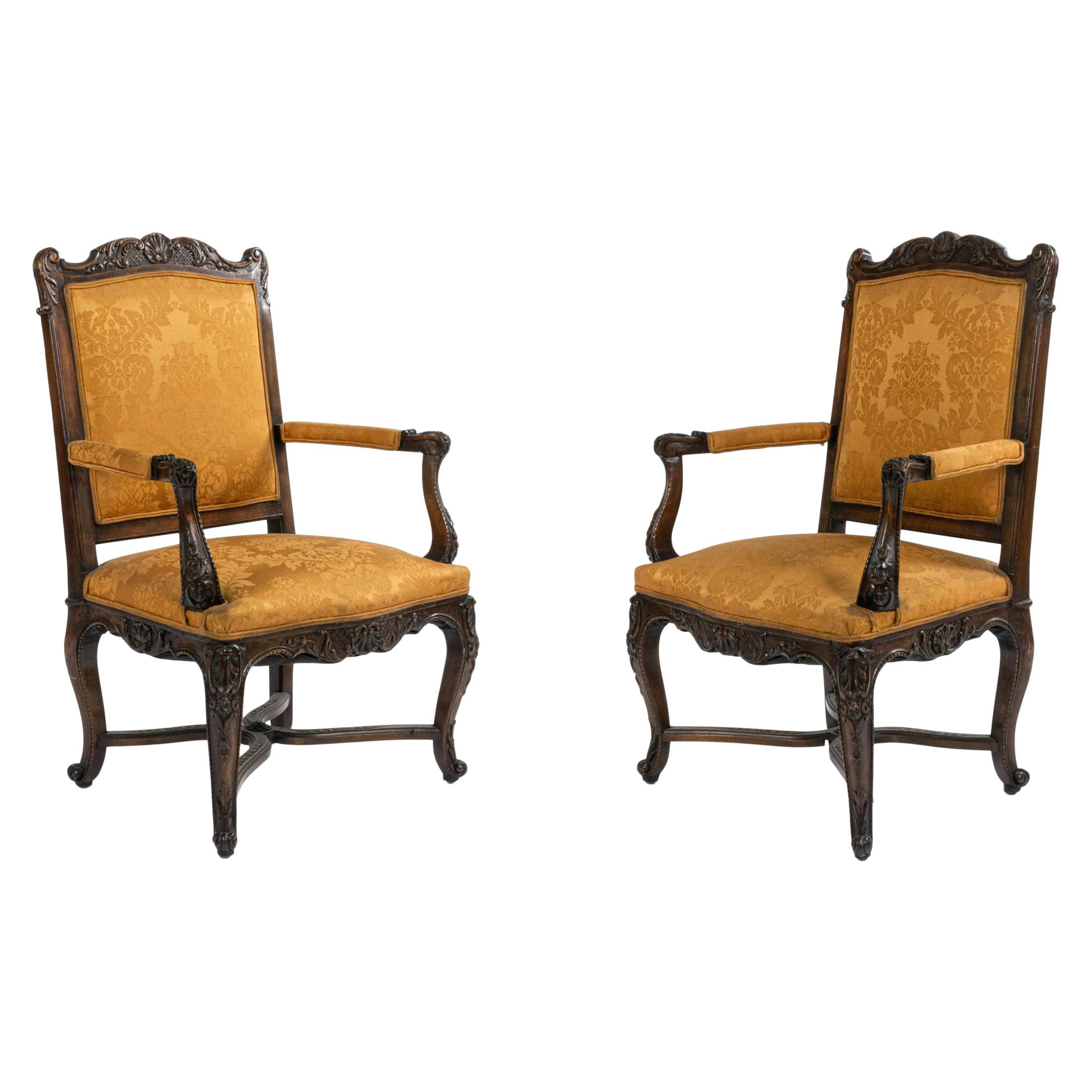 French Regence Gold Armchairs For Sale