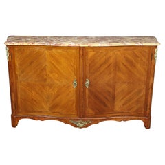 French Regence Louis XV Style Marble Top Bronze Mounted Sideboard