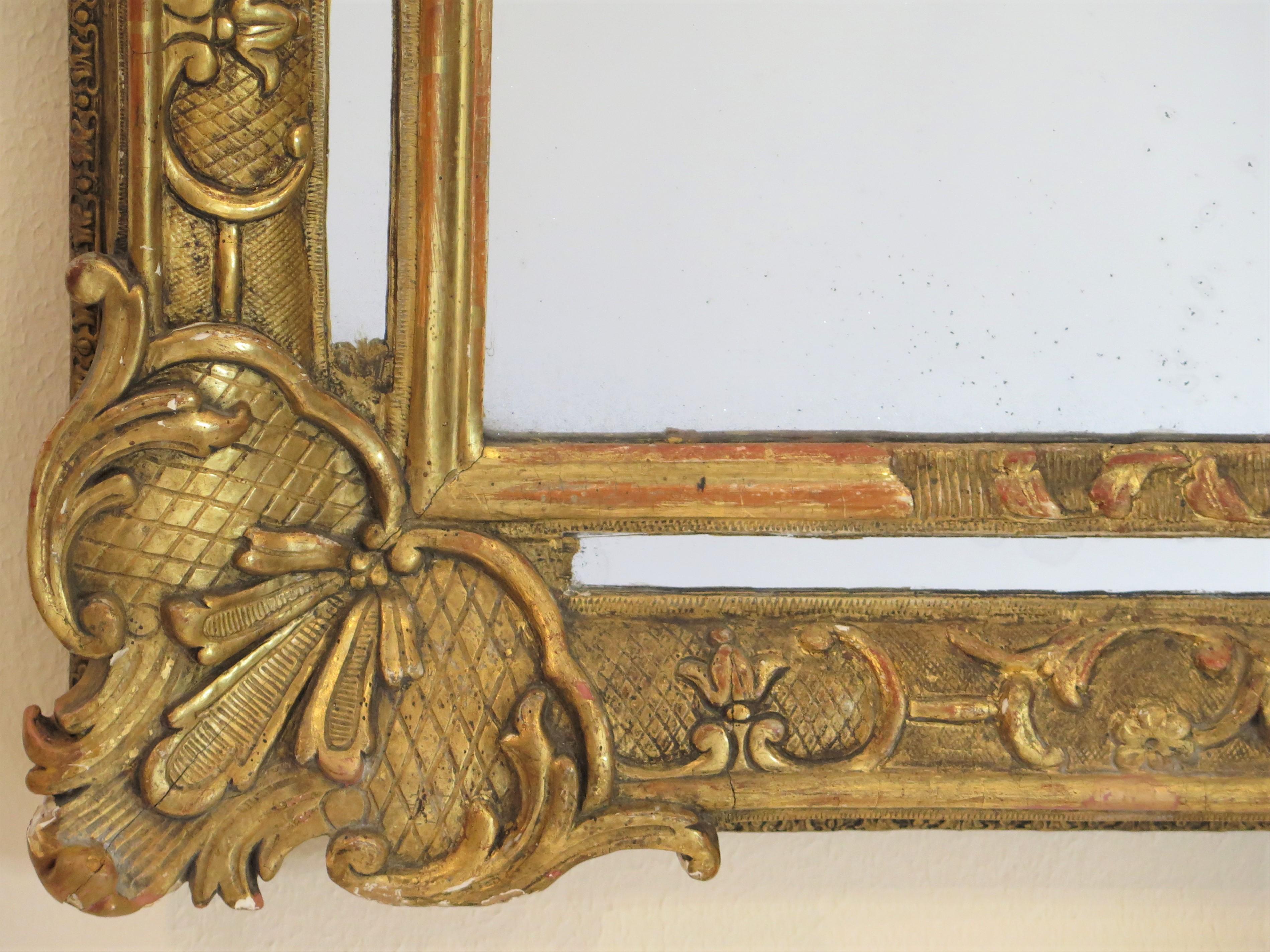 Hand-Carved French Régence Mirror For Sale