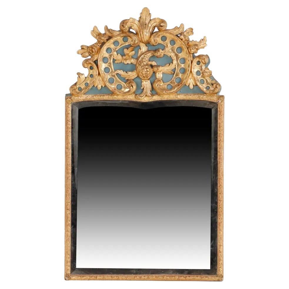 French Regence painted and giltwood mirror circa 1780.