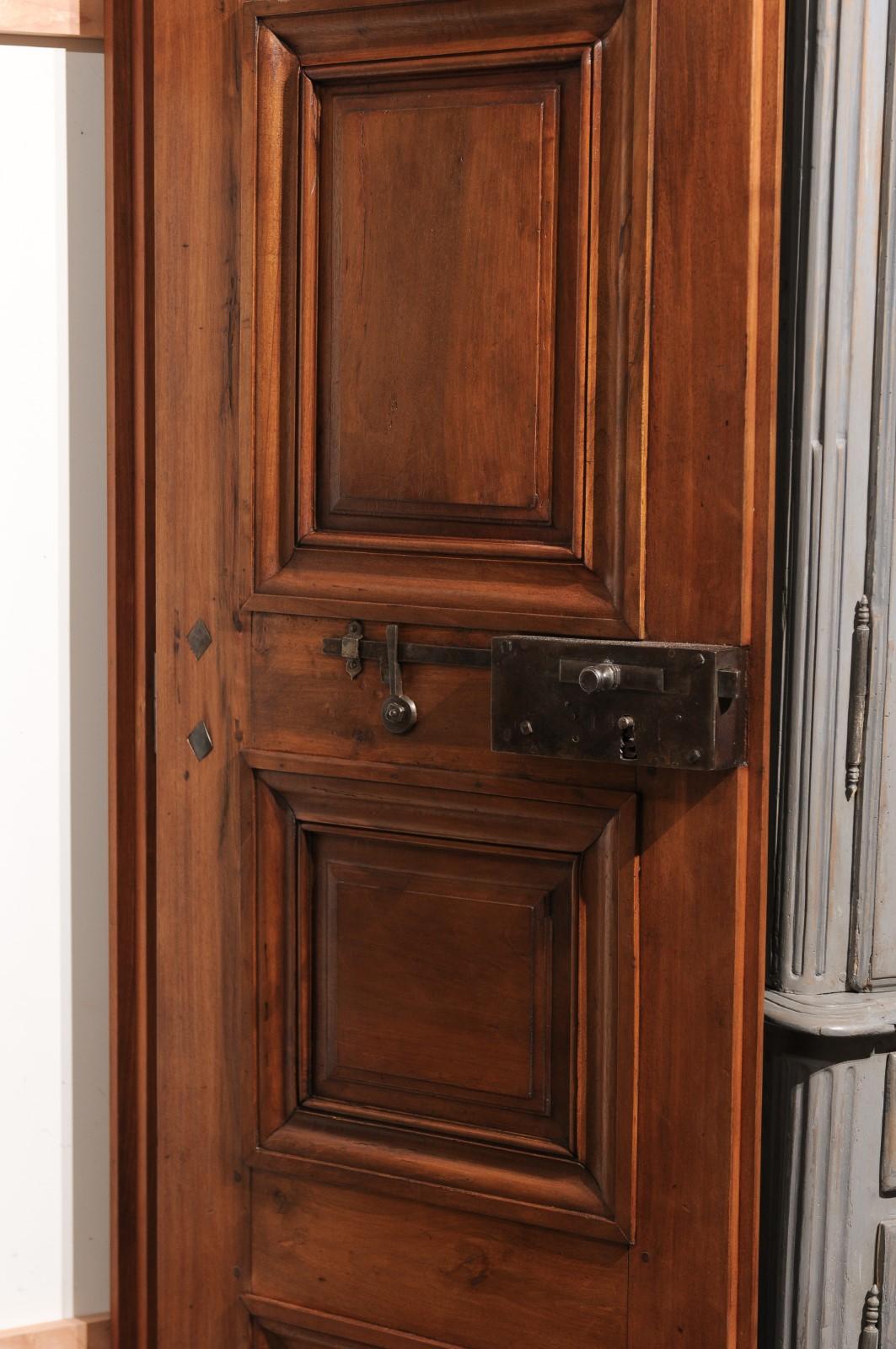 French Régence Period 1730s Walnut Communication Doors with Iron Hardware 6