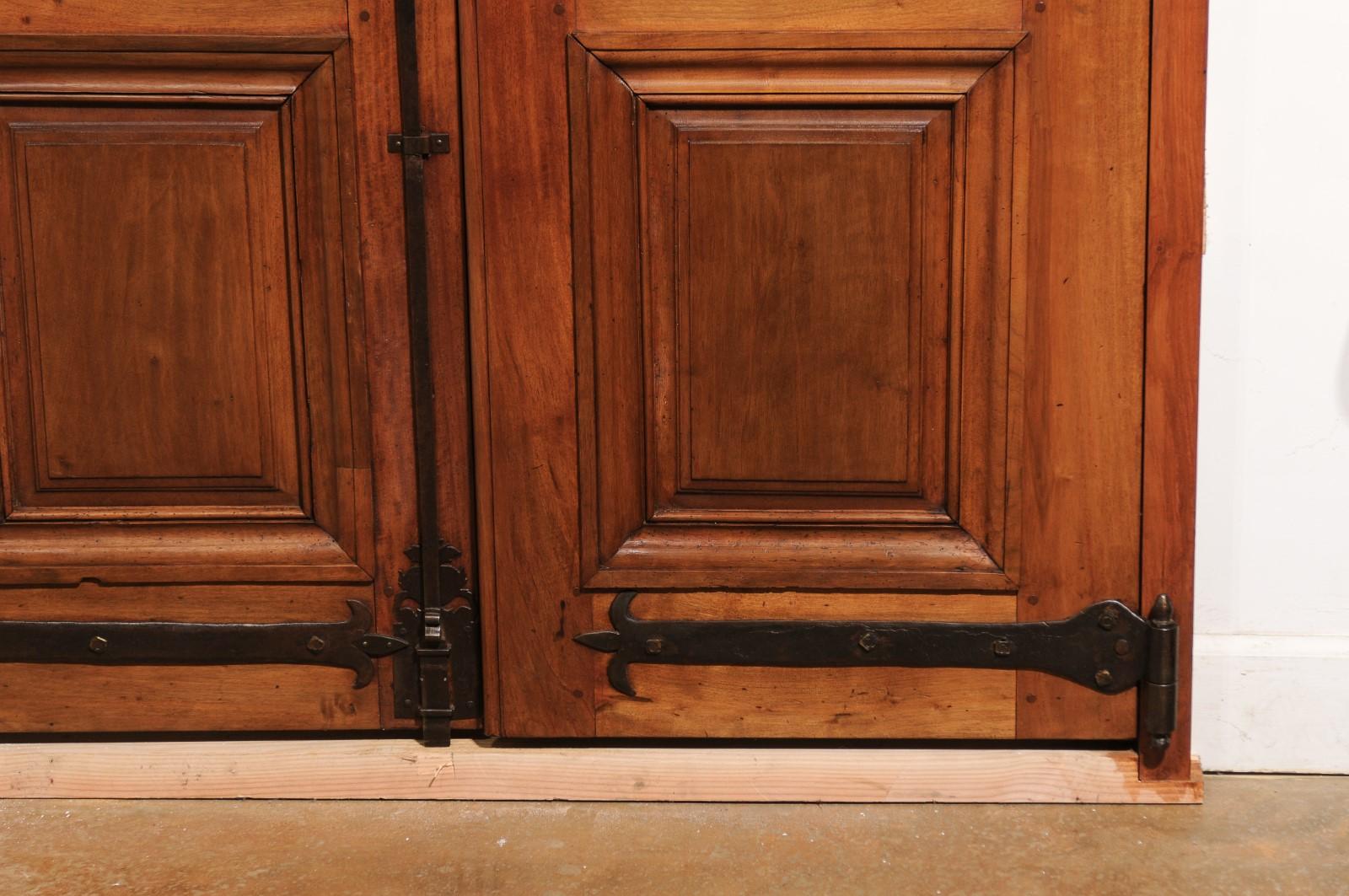 French Régence Period 1730s Walnut Communication Doors with Iron Hardware 1