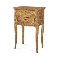 Table en bois doré sculpté d'époque Régence avec miroir, début du 18e siècle