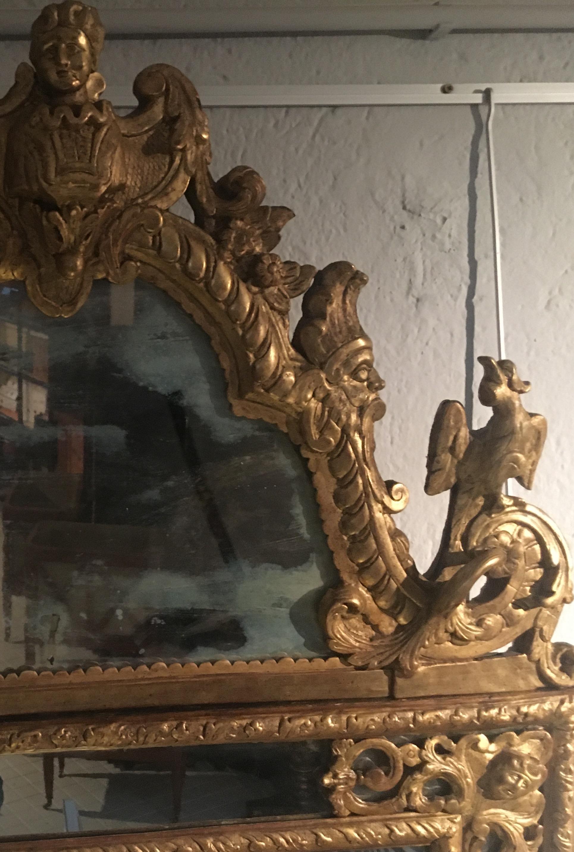 18th Century and Earlier French Regence Period Mirror, 18th Century For Sale