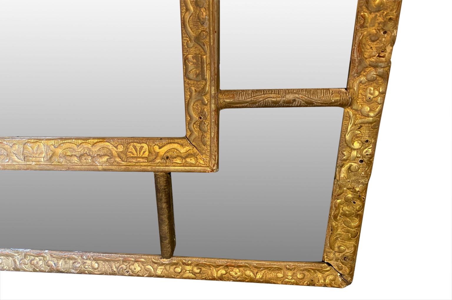 Giltwood French Regence Period Mirror For Sale