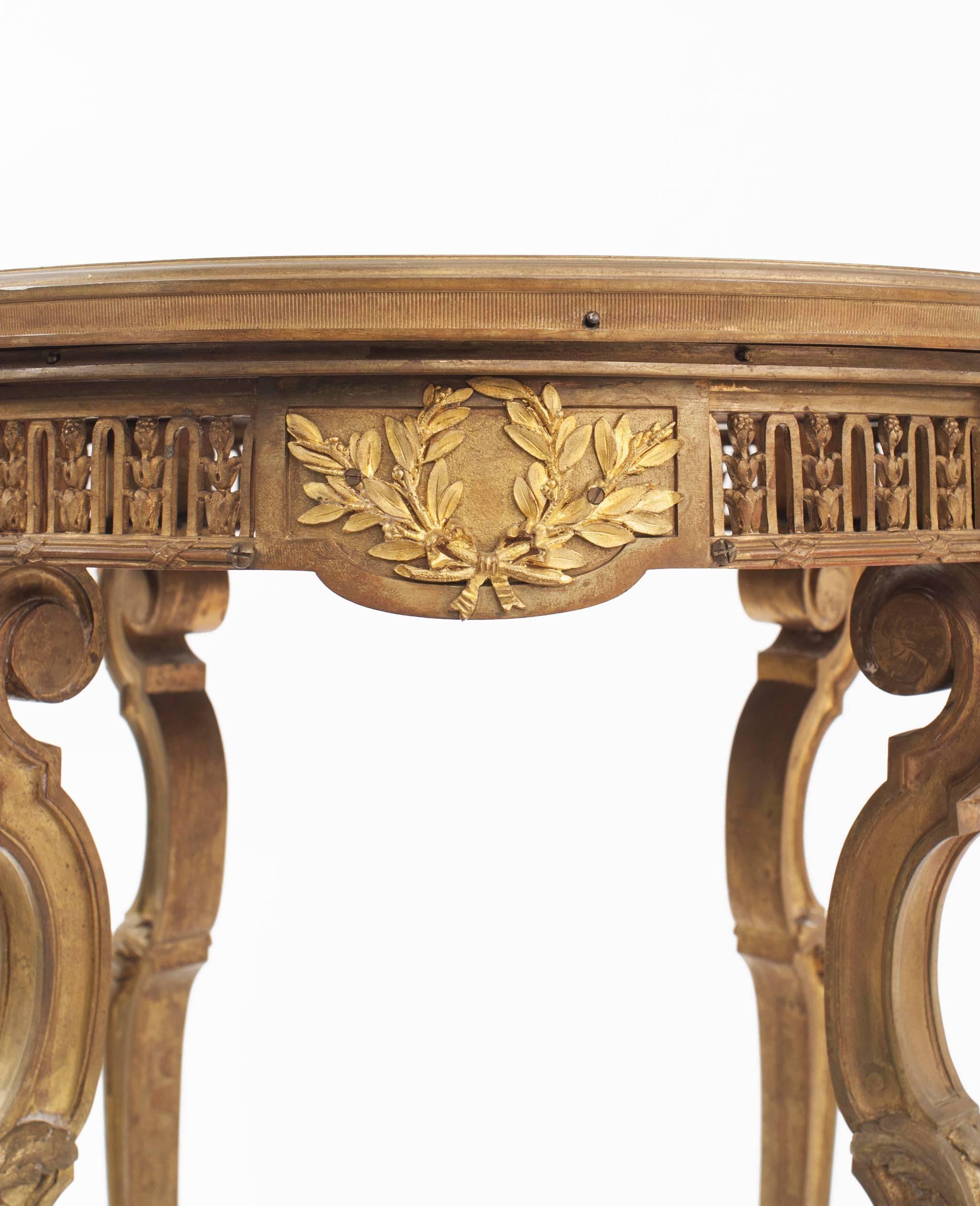 19th Century French R√©gence Bronze Dore and Marble End Table For Sale