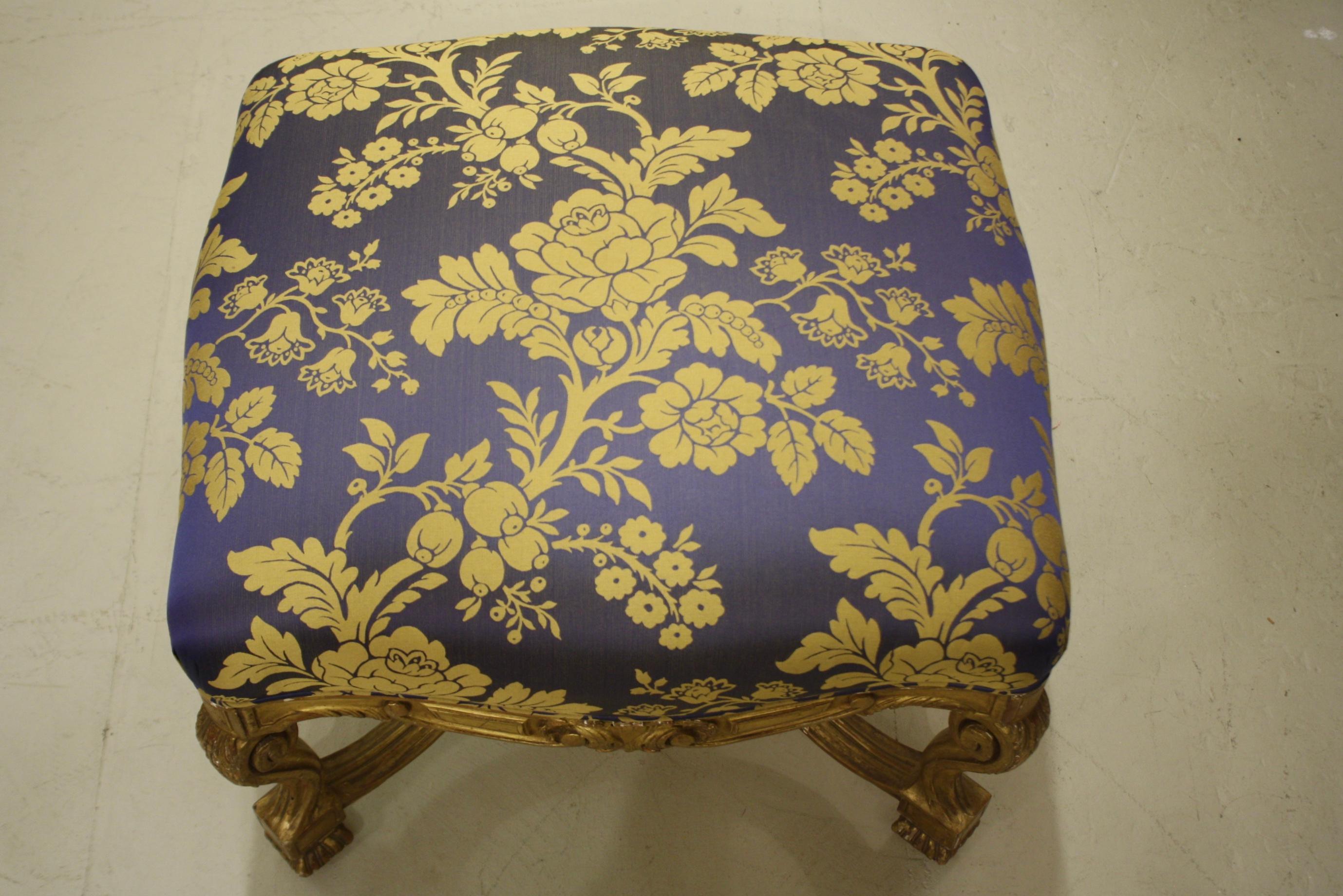 French Regence Style Carved Giltwood Stool, Tabouret or Ottoman 5