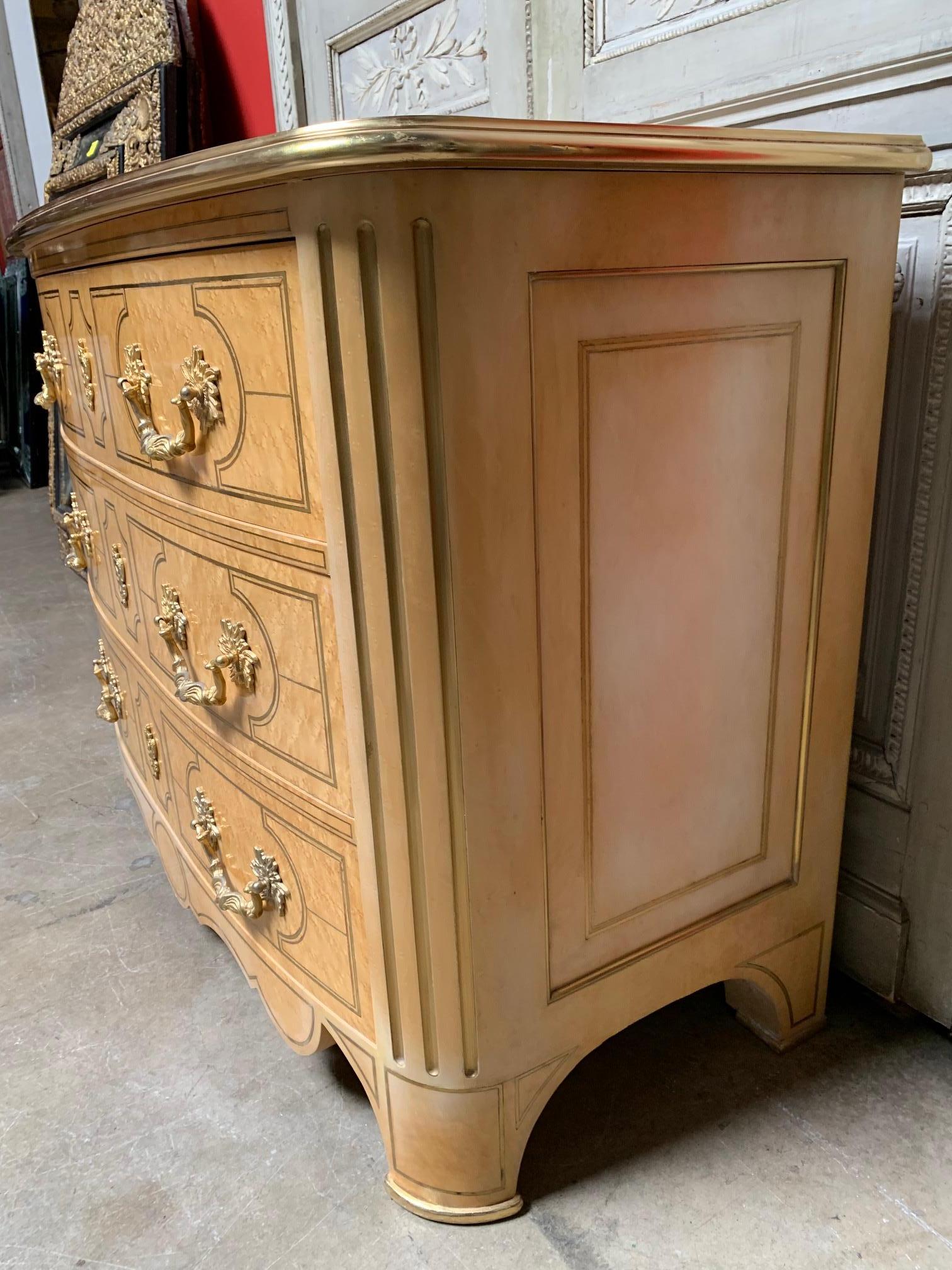 Veneer French Regence Style Commode by Maison Romeo For Sale