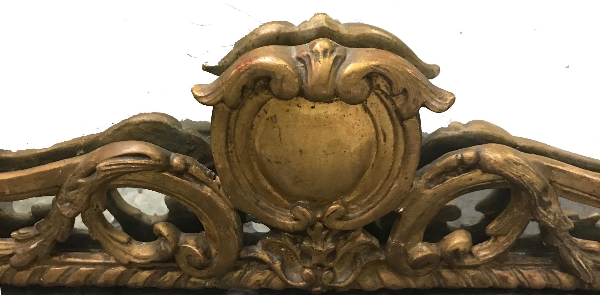 French Regence Style Gilded Figural Mirror, 19th Century For Sale 5