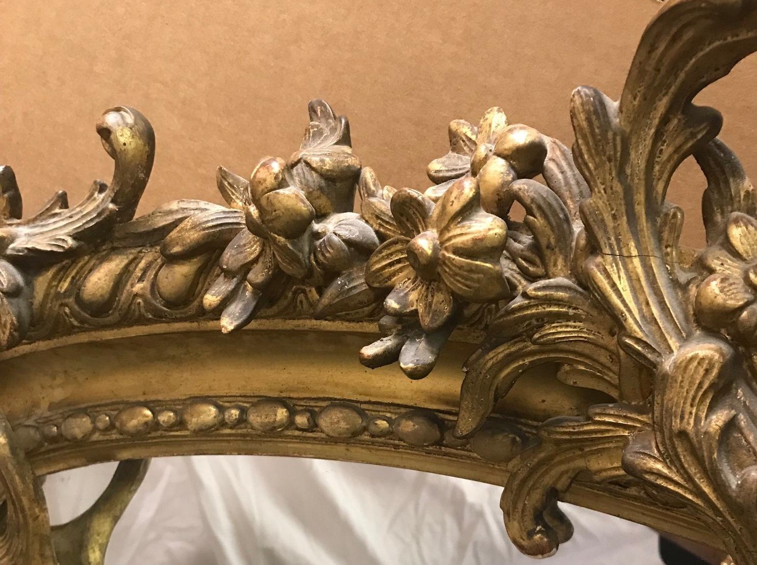 Régence French Regence Style Gilded Figural Mirror, 19th Century For Sale