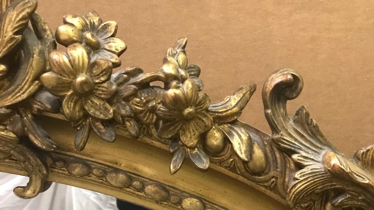 French Regence Style Gilded Figural Mirror, 19th Century For Sale 3
