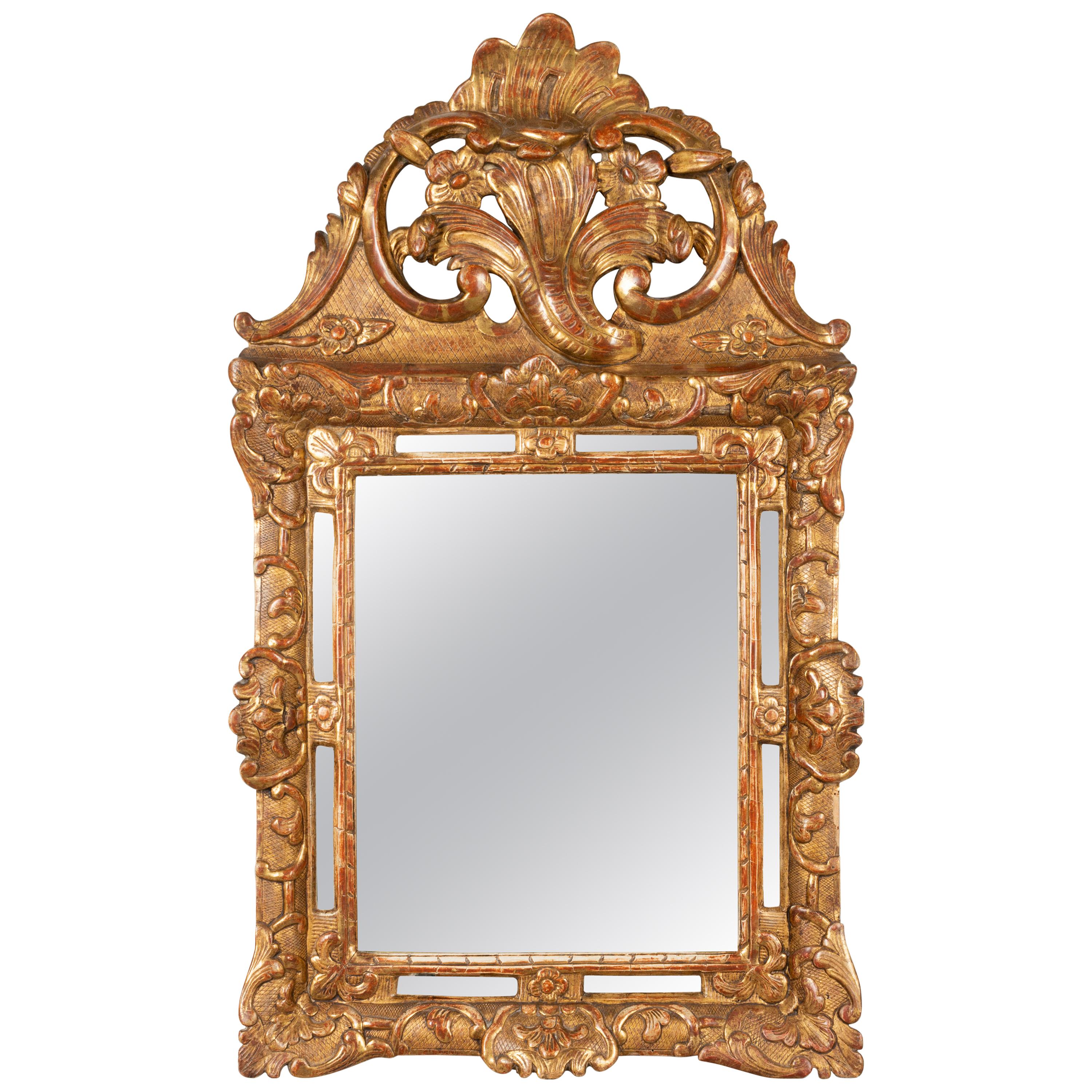 French Regence Style Gilded Parclose Mirror