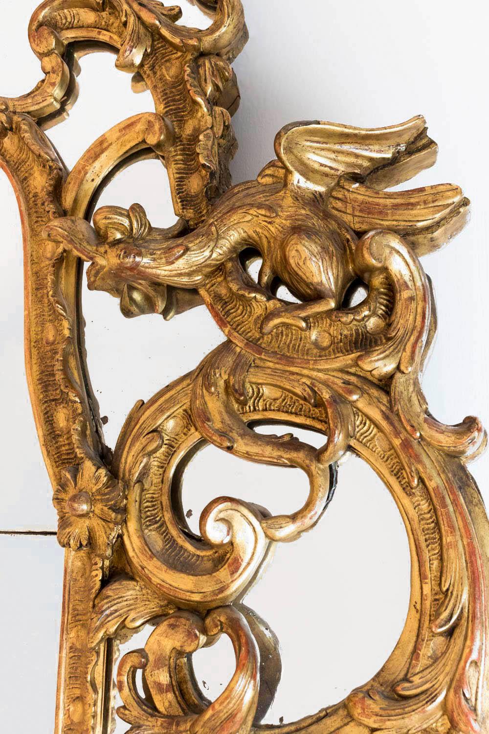 French Regence Style Giltwood Mirror, 18th Century 1