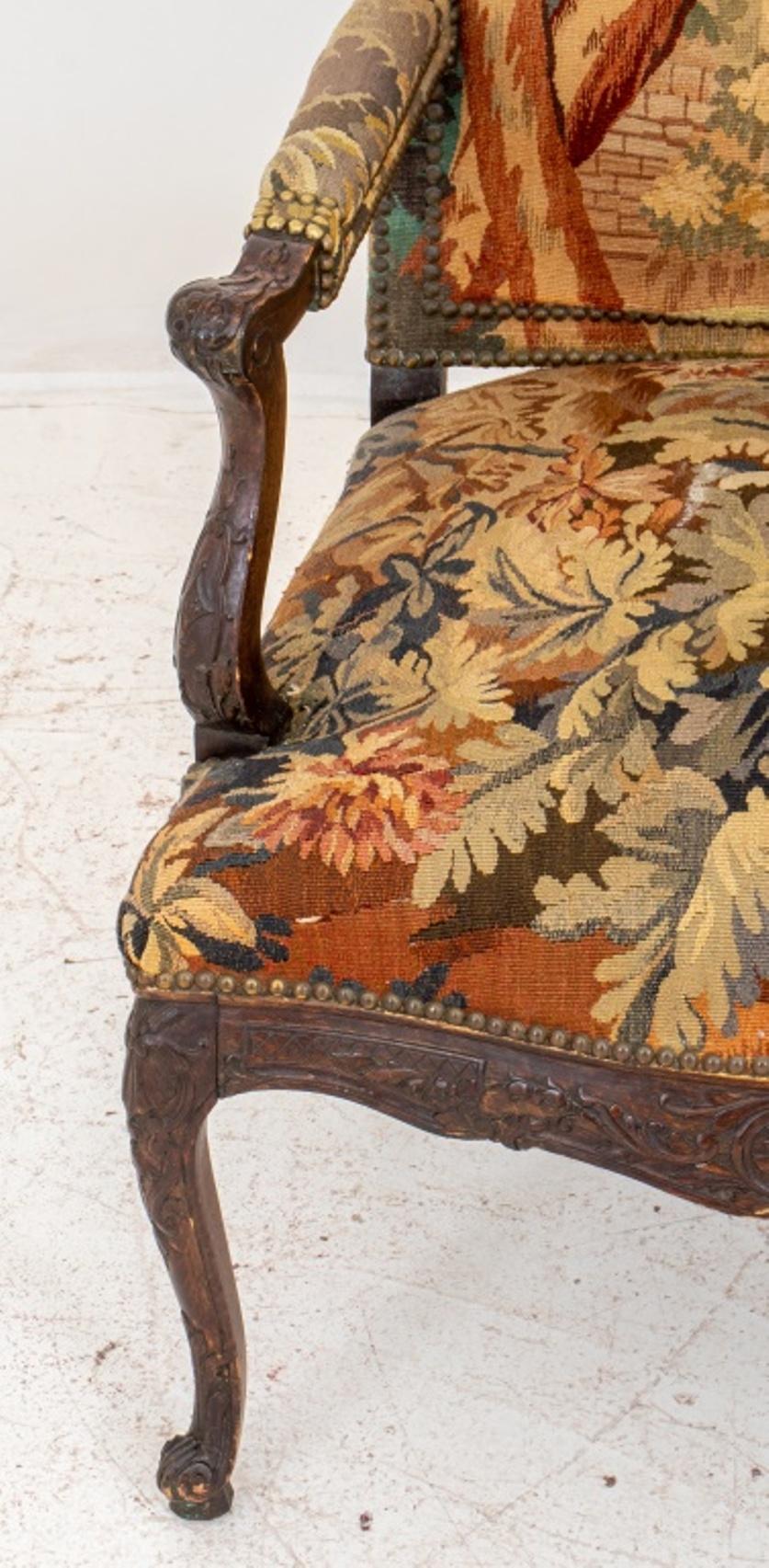 Regency French Regence Style Tapestry Arm Chair For Sale