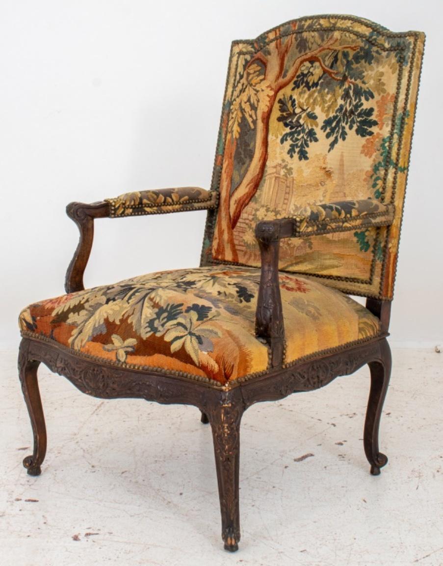 20th Century French Regence Style Tapestry Arm Chair For Sale