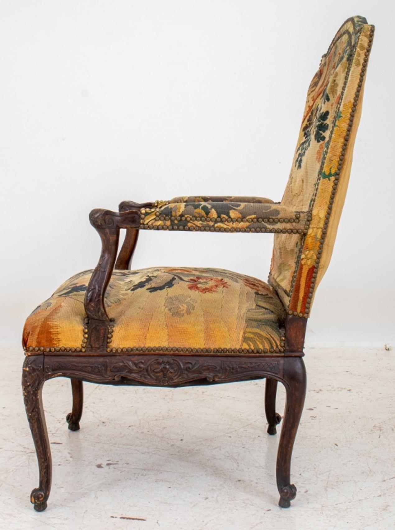 French Regence Style Tapestry Arm Chair For Sale 2