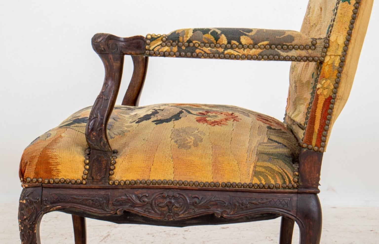 French Regence Style Tapestry Arm Chair For Sale 3