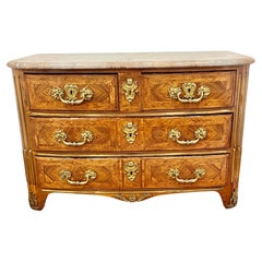 French Regence Tulipwood and Kingwood Parquetry Commode